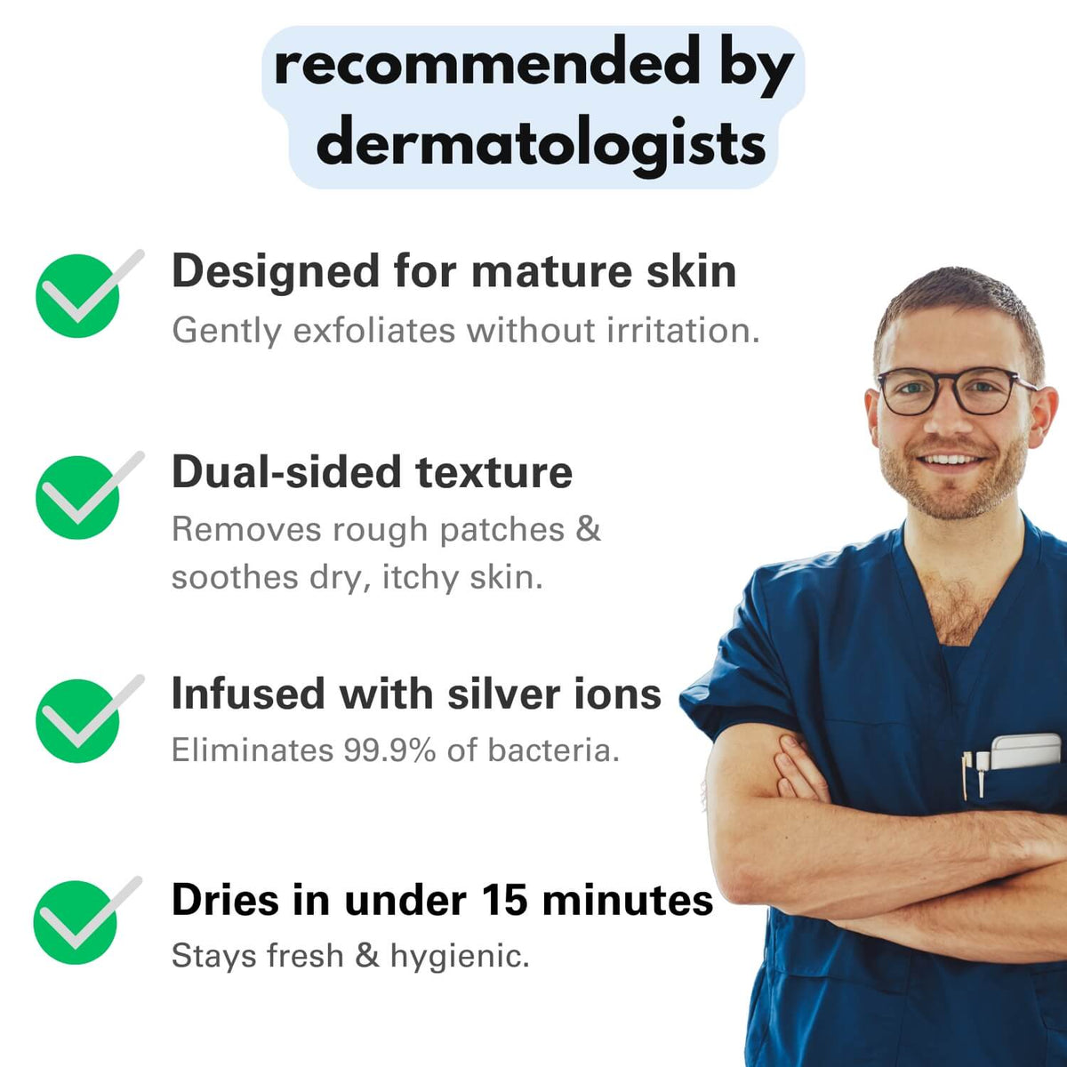 Blissal Exfoliating Antibacterial Shower Towel