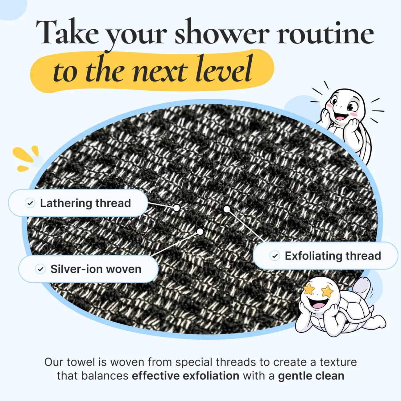 Blissal Exfoliating Antibacterial Shower Towel 2.0