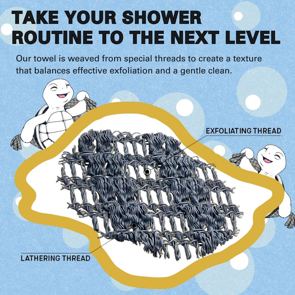 transform your shower routine wioth the blissal exolfoliating towel