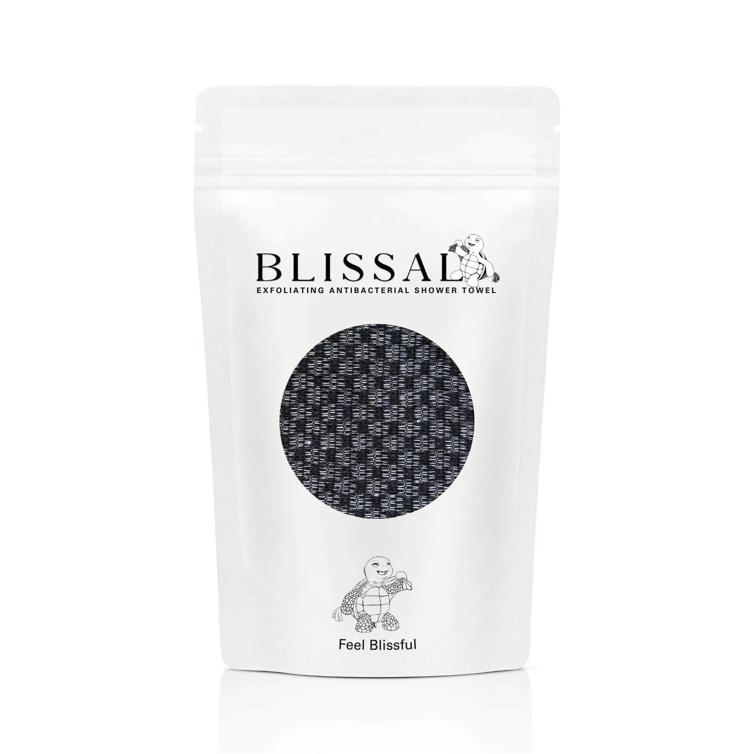 Blissal antibacterial exfoliating towel made with silver ions and carbon fiber