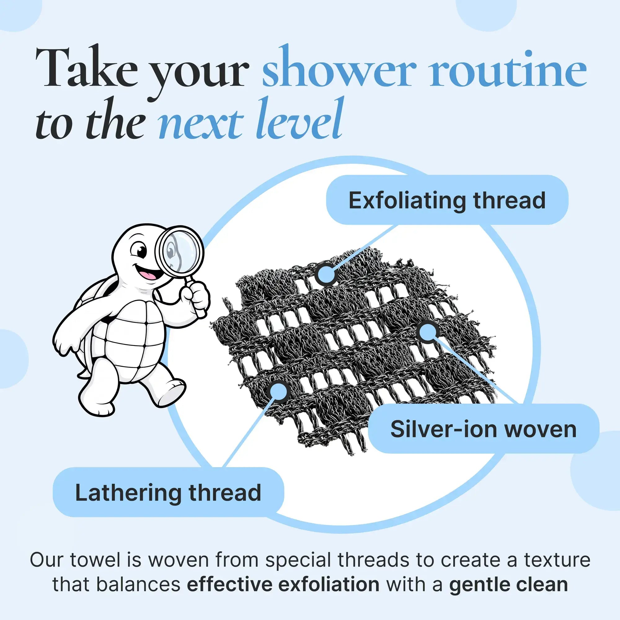 Blissal Exfoliating Antibacterial Shower Towel