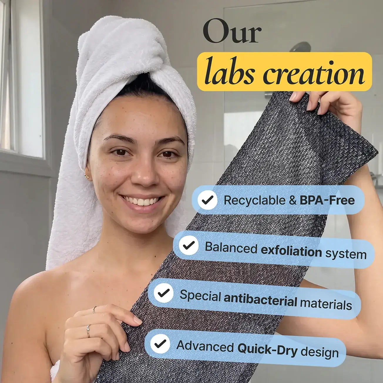 Blissal Exfoliating Antibacterial Shower Towel