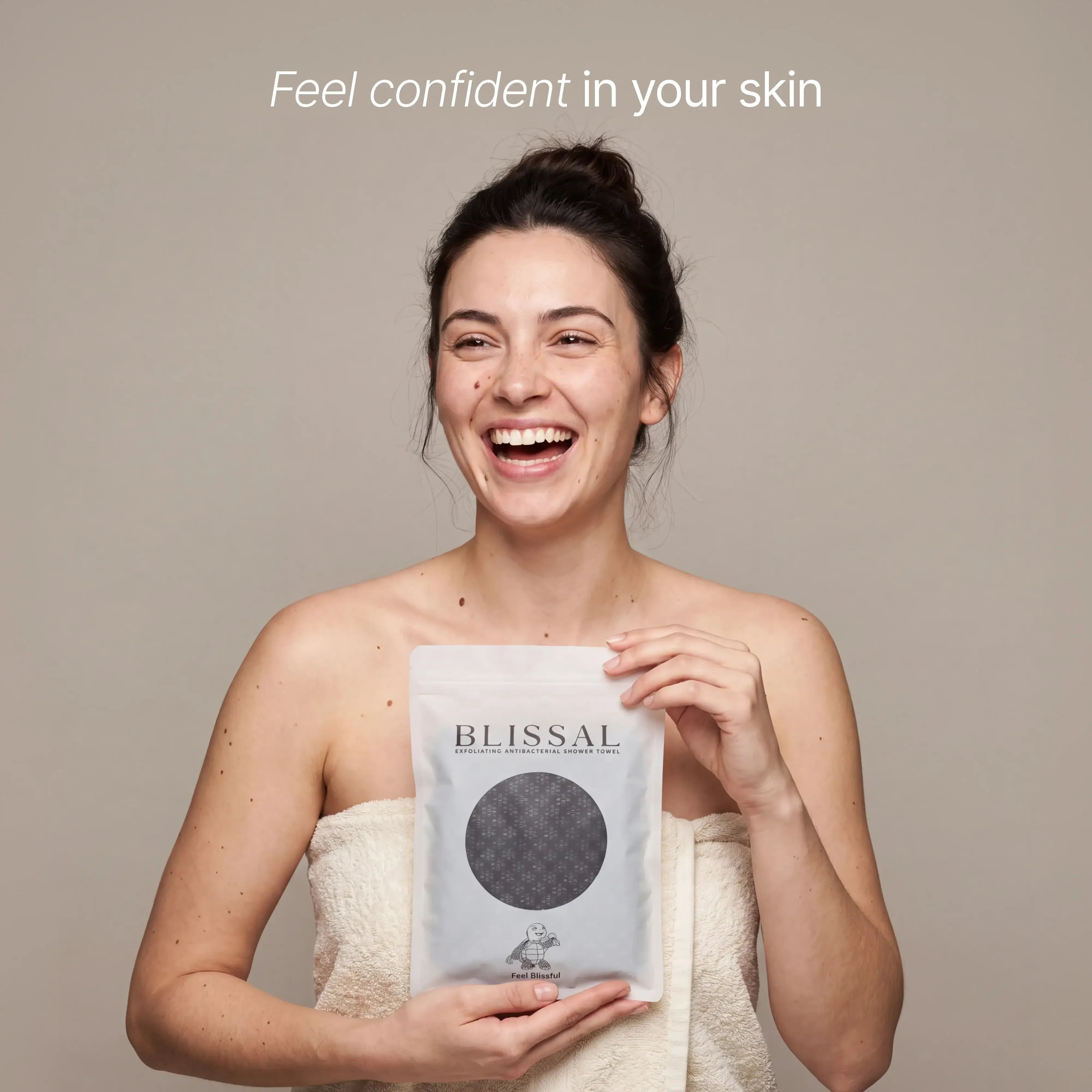 Blissal Exfoliating Antibacterial Shower Towel - Visual Uplift Project TEST